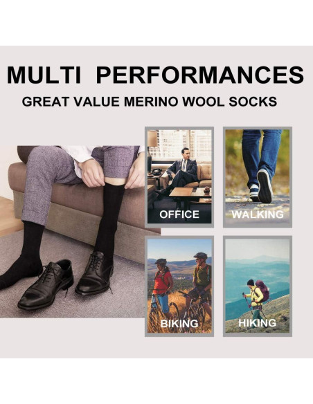 Calcetines Finos de Lana Merino LIXIA para Hombre - Paquete de 3