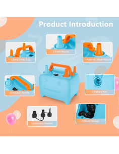 Bomba de globo eléctrica OWill CQB-B 600W portátil doble boquilla 2