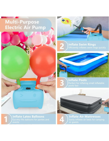 Bomba de globo eléctrica OWill CQB-B 600W portátil doble boquilla