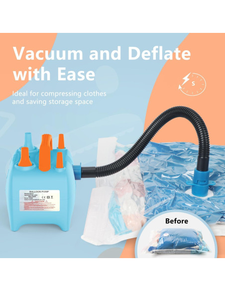 Bomba de globo eléctrica OWill CQB-B 600W portátil doble boquilla