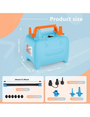 Bomba de globo eléctrica OWill CQB-B 600W portátil doble boquilla