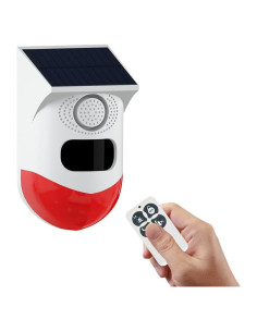 Alarma Solar Estroboscópica Waytronic con Control Remoto 120dB