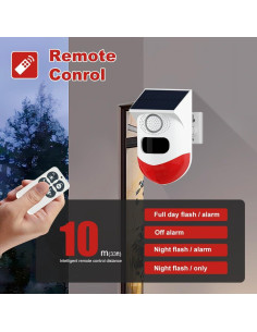 Alarma Solar Estroboscópica Waytronic con Control Remoto 120dB 2