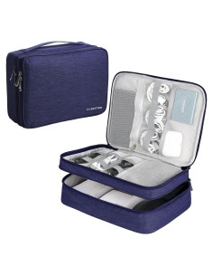 Bolsa Organizadora de Cables LENTION Azul Doble Capa Impermeable