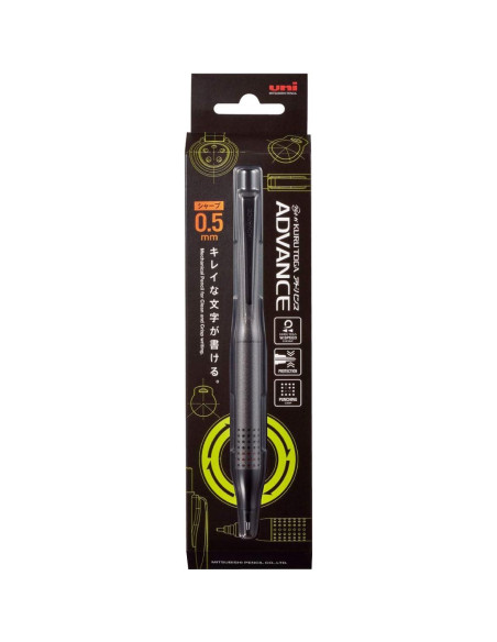 Lápiz Mecánico Uni Kurutoga Advance 0.5mm Metal Negro