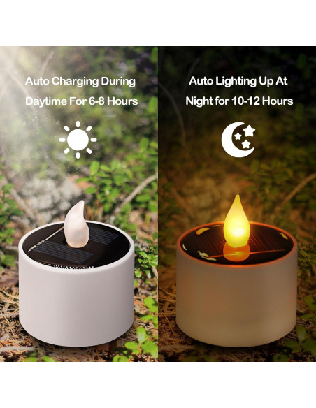Luces de Vela Solares VOOKRY 6 Pcs LED Impermeables 5.8cm