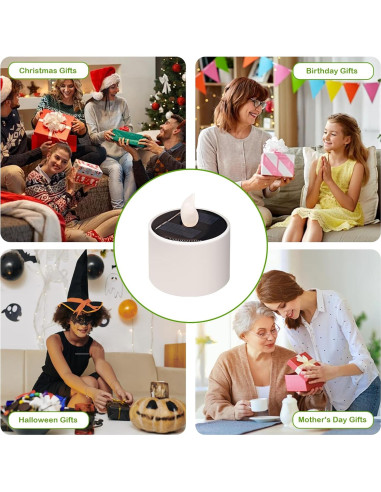 Luces de Vela Solares VOOKRY 6 Pcs LED Impermeables 5.8cm