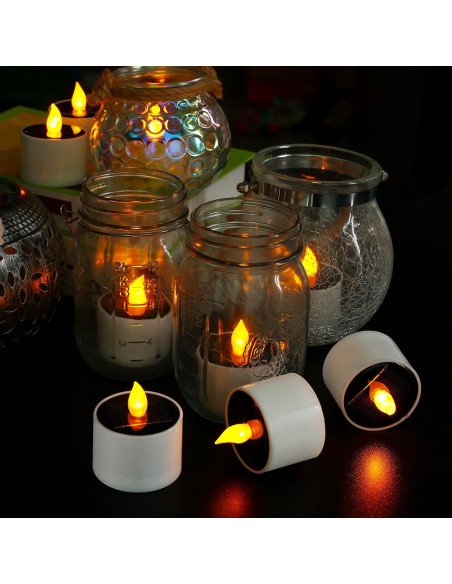 Luces de Vela Solares VOOKRY 6 Pcs LED Impermeables 5.8cm