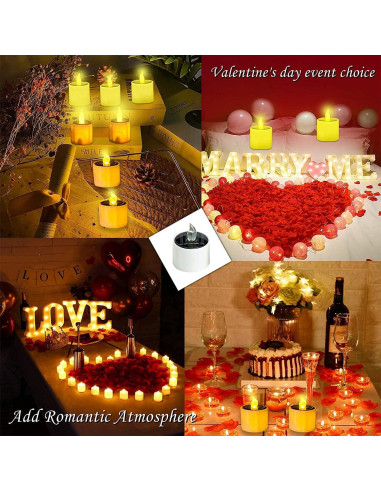 Luces de Vela Solares VOOKRY 6 Pcs LED Impermeables 5.8cm