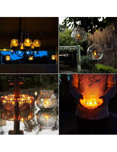 Luces de Vela Solares VOOKRY 6 Pcs LED Impermeables 5.8cm