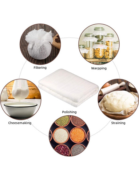 Gasa de Queso Reutilizable Boao 11.7 m Algodón Natural