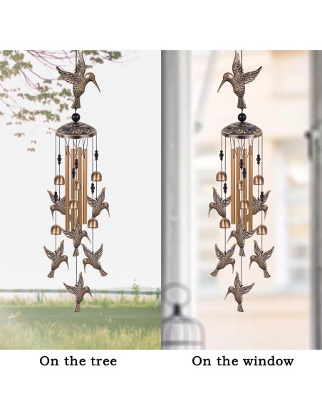 Campanas de Viento de Bronce Colibrí Solawindchime 89cm