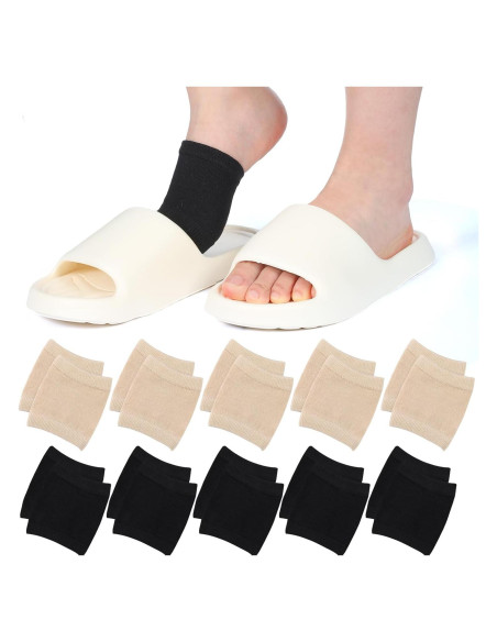 10 Pares de Calcetines de Sandalias para Mujeres - Negro y Piel