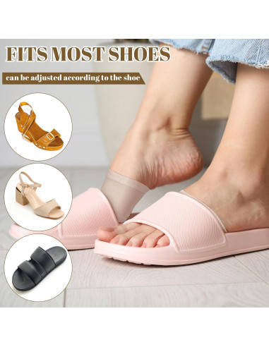 10 Pares de Calcetines de Sandalias para Mujeres - Negro y Piel