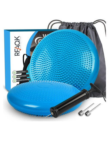 Cojín de Inestabilidad RFAQK Azul 33.5 cm - Mejora Postura y Equilibrio