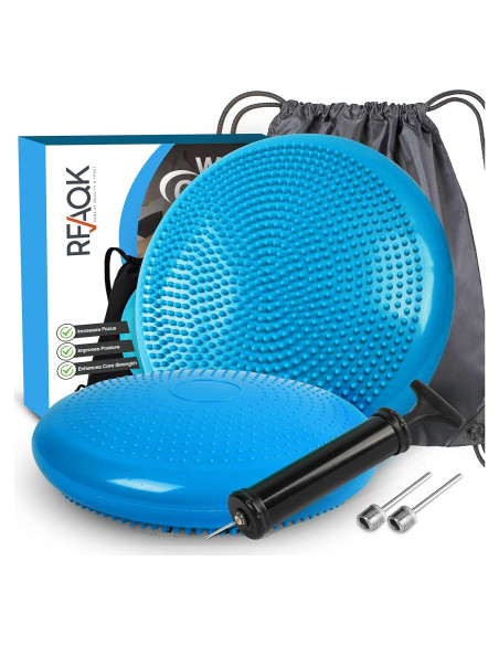 Cojín de Inestabilidad RFAQK Azul 33.5 cm - Mejora Postura y Equilibrio