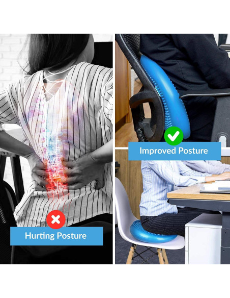 Cojín de Inestabilidad RFAQK Azul 33.5 cm - Mejora Postura y Equilibrio