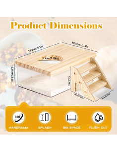 Contenedor de Baño de Arena para Hámster Guleite Rectángulo Pequeño 2