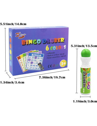 Marcadores de Puntos Yuanhe Bingo Daubers - Set 6 Colores