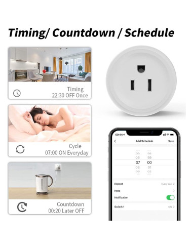 Enchufe Inteligente Wi-Fi Mini 16A PBDQ Control Remoto