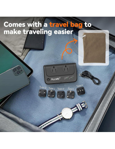 Convertidor de Voltaje ALLWEI 220V a 110V para Viajes