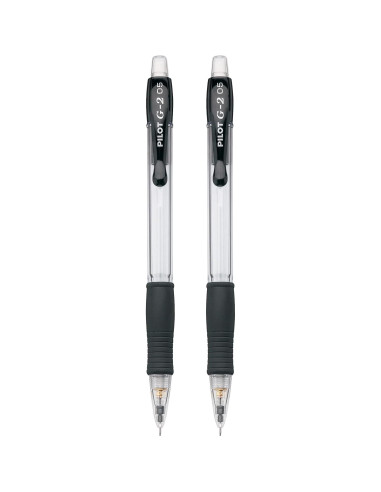 Lápices Mecánicos Pilot G2 0.5mm HB Transparente Paquete 2