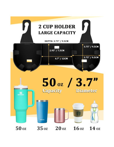 Organizador de Asiento de Auto JETOO con Soporte para 2 Tazas