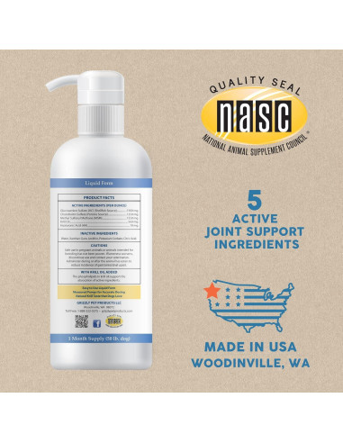 Ayuda para Articulaciones Grizzly para Perros 473 ml Fuerza Extra