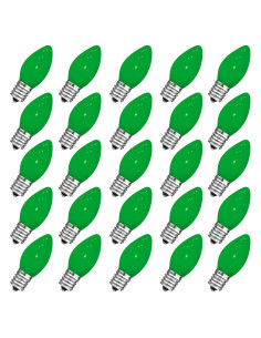 Pack de 25 Bombillas C7 Verdes E12 5W para Decoración