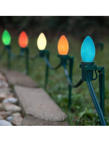 Pack de 25 Bombillas C7 Verdes E12 5W para Decoración