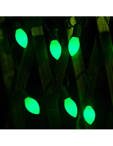 Pack de 25 Bombillas C7 Verdes E12 5W para Decoración