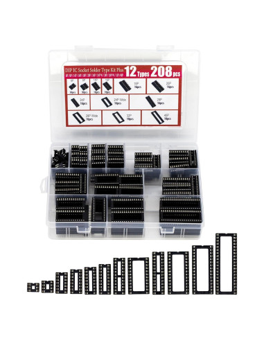 Kit de 208 Piezas de Zócalos DIP IC Jujinglobal 2.54mm