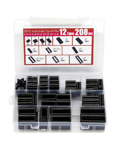 Kit de 208 Piezas de Zócalos DIP IC Jujinglobal 2.54mm 2
