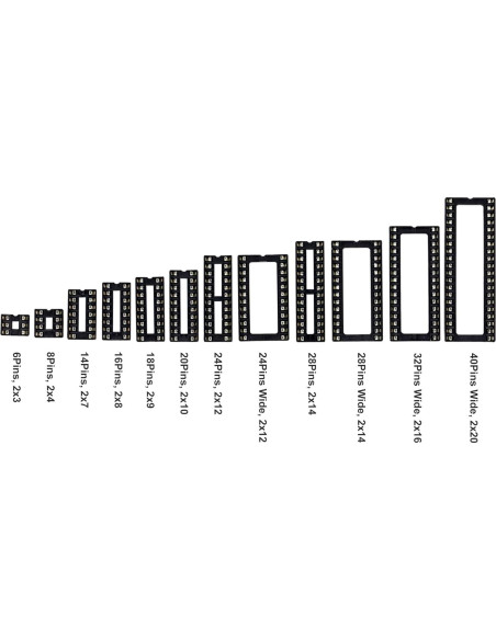 Kit de 208 Piezas de Zócalos DIP IC Jujinglobal 2.54mm
