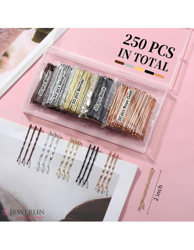 Kit 250 Horquillas de Pelo JASVERLIN 5cm Colores Variados