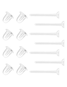 Pendientes Transparentes KMEOSCH 400 Piezas 20G para Oídos Sensibles