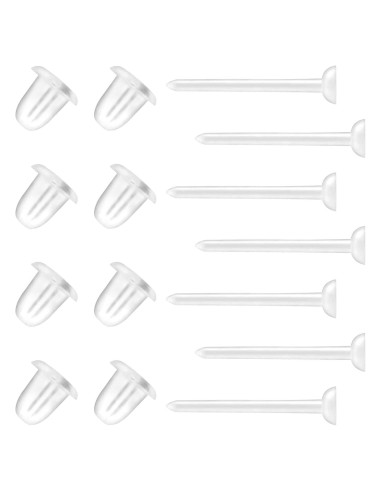 Pendientes Transparentes KMEOSCH 400 Piezas 20G para Oídos Sensibles