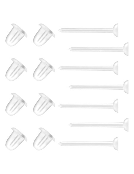 Pendientes Transparentes KMEOSCH 400 Piezas 20G para Oídos Sensibles