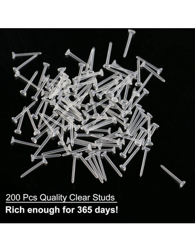 Pendientes Transparentes KMEOSCH 400 Piezas 20G para Oídos Sensibles