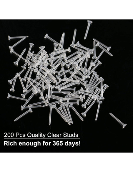 Pendientes Transparentes KMEOSCH 400 Piezas 20G para Oídos Sensibles