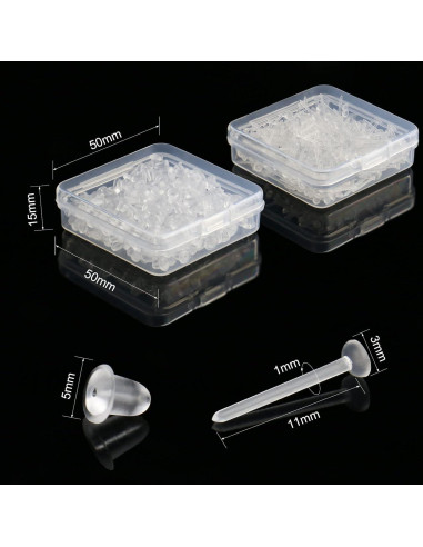 Pendientes Transparentes KMEOSCH 400 Piezas 20G para Oídos Sensibles