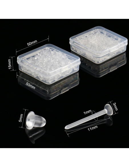 Pendientes Transparentes KMEOSCH 400 Piezas 20G para Oídos Sensibles