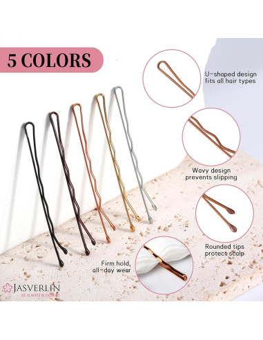 Kit 250 Horquillas de Pelo JASVERLIN 5cm Colores Variados