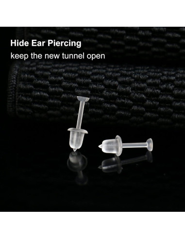 Pendientes Transparentes KMEOSCH 400 Piezas 20G para Oídos Sensibles