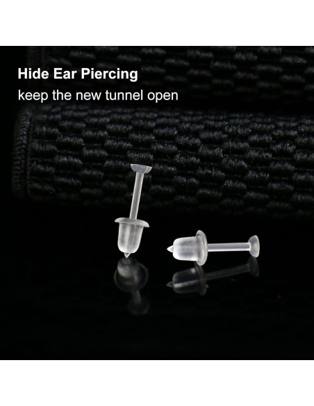 Pendientes Transparentes KMEOSCH 400 Piezas 20G para Oídos Sensibles