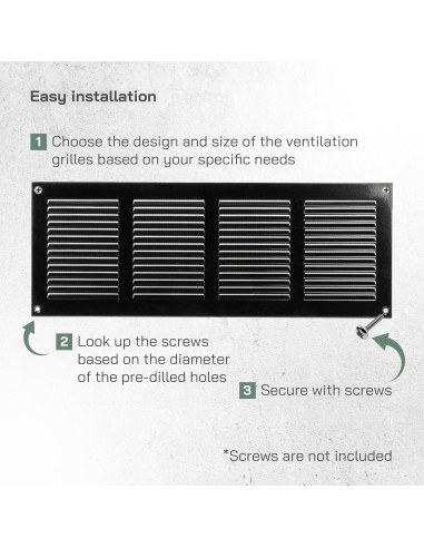 Cubierta de Ventilación Metal 40x15 cm con Protección Insectos