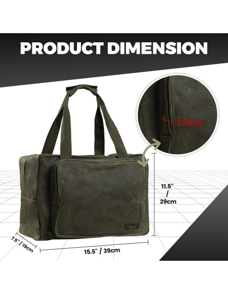 Bolsa de Herramientas Kaaltisy de Lona Encerada 39.4x19.1x27.9cm