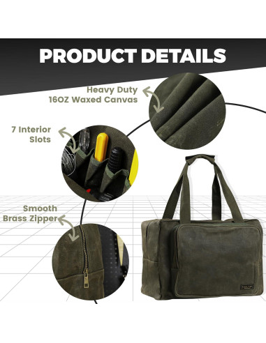 Bolsa de Herramientas Kaaltisy de Lona Encerada 39.4x19.1x27.9cm
