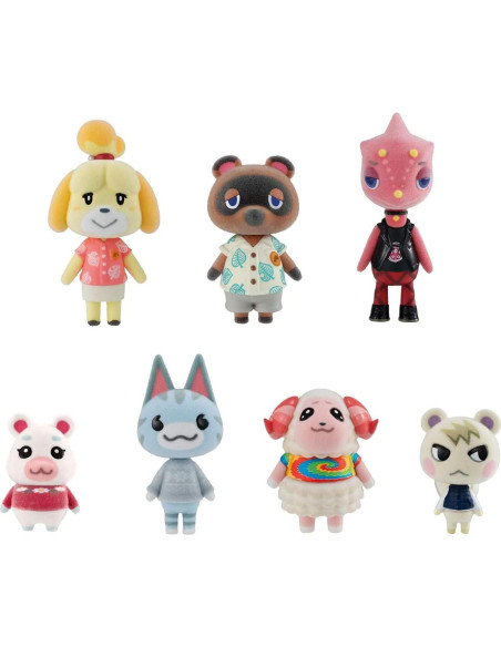 Muñecos de Felpa Shokugan Bandai Animal Crossing 7 Piezas 5.6 cm