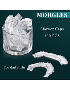 Gorras de Ducha Desechables MORGLES 100 Piezas Impermeables 2